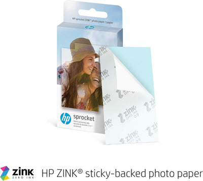 HP Sprocket Portable 2x3 Zoll Sofortbilddrucker (Weiss) Zink-Papierbündel, Weiss