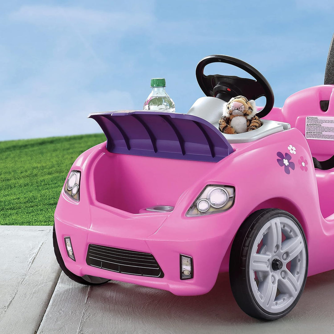 Step2 Whisper Ride Kinderauto/Rutscher in Rosa | Spielzeug Auto mit Schiebestange | Kinderfahrzeug/R