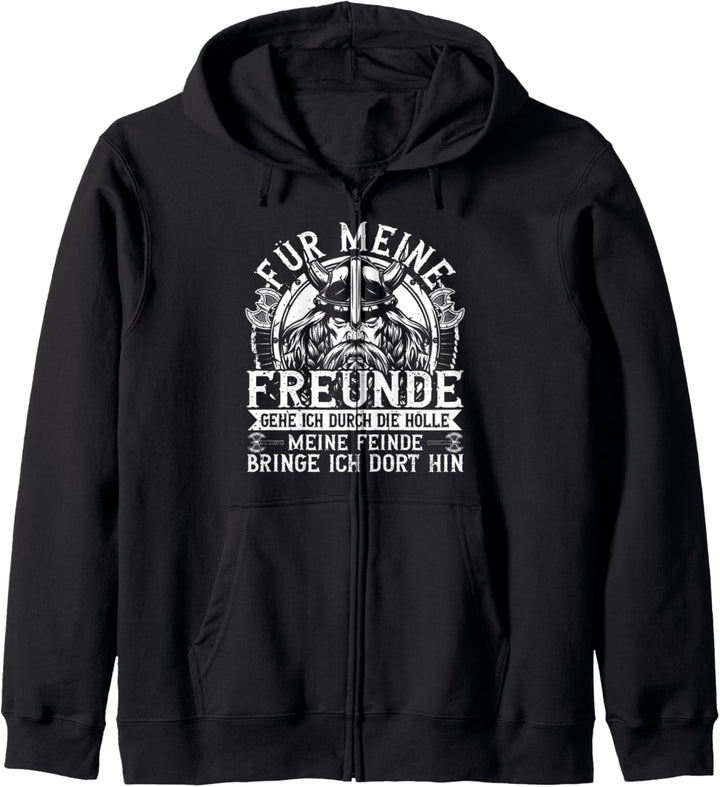 Wikinger, Für Meine Freunde Spruch, Nordmann & Krieger Kapuzenjacke