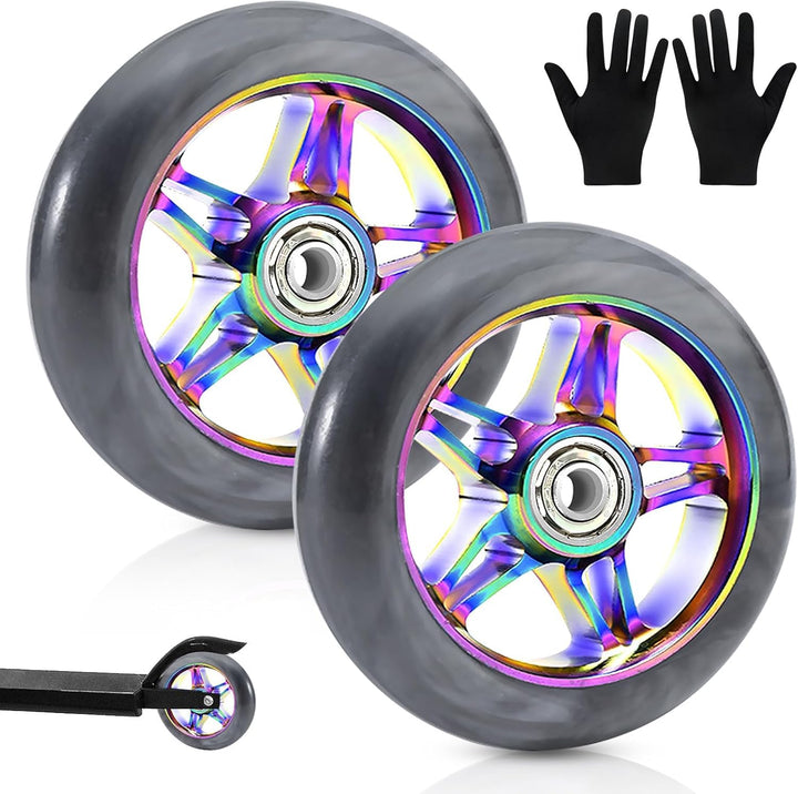 Scooter-Räder 110 mm, 2 Stück Scooter-Räder, Ersatzrad mit ABEC 9 Kugellagern, für Kippwagen, Extrem