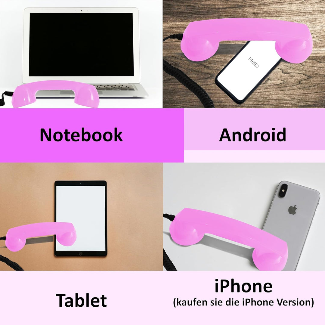 Opis 60s Micro - Retro Handyhörer für Android Smartphones, Tablets, Notebooks und Handys in der Form