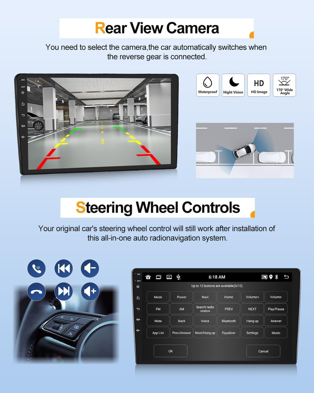 2G+64G CAMECHO Android 15 Autoradio mit Navi für FIAT Punto 2012-2015, Carplay Wireless Android Auto