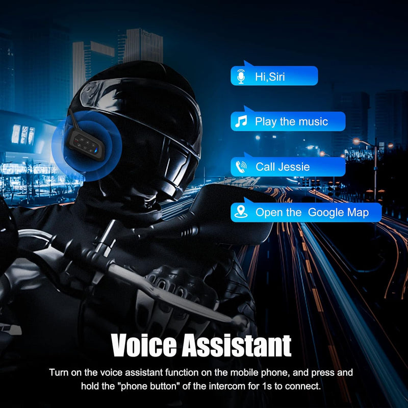 EJEAS V4 Plus Motorrad Gegensprechanlage, Motorradhelm Bluetooth 5.1 Headset mit FM und CVC Rauschun