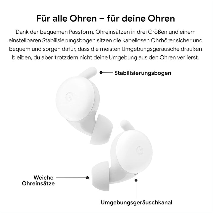Google Pixel Buds A-Series – Kabellose Kopfhörer, Clearly White, Clearly White