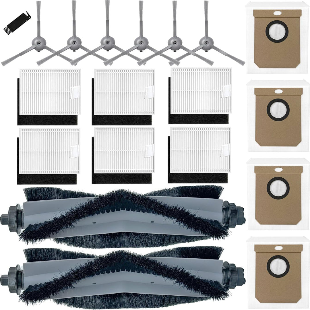 Zubehörset für Eufy Clean L60 SES / L60 Hybrid SES / L50 SES Saugroboter, 2 Hauptbürste, 6 Seitenbür