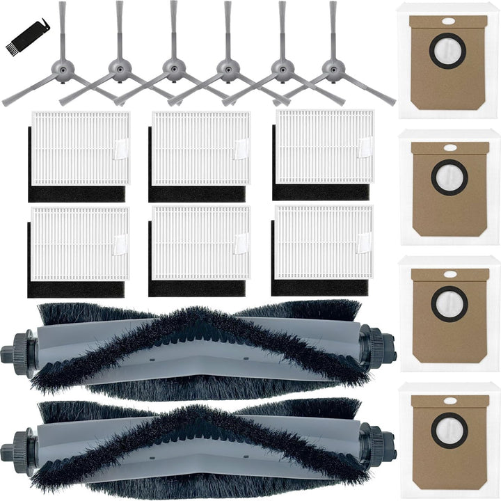 Zubehörset für Eufy Clean L60 SES / L60 Hybrid SES / L50 SES Saugroboter, 2 Hauptbürste, 6 Seitenbür