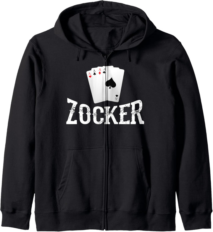 Zocker Skat Experte Kartenspiel Kartenspieler Spielkarten Kapuzenjacke