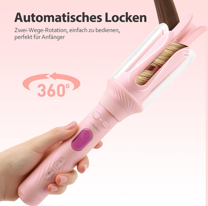 Automatischer Lockenstab mit PTC, 28mm/32mm/40mm Lockenwickler, 30s Quick Preheating, 12 Temperaturs