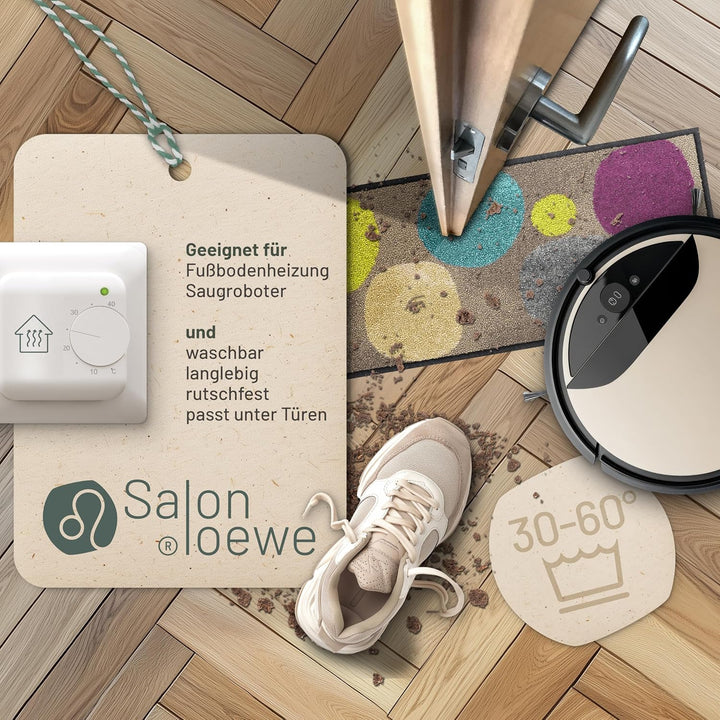 Salonloewe Broken Dots 030x100 cm bunt Läufer schmal Kreise Sauberlaufmatte
