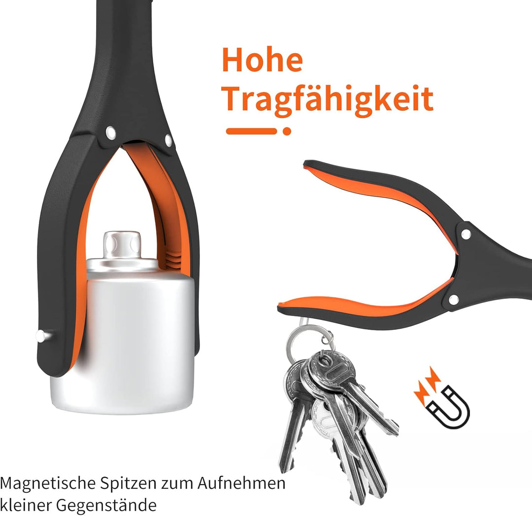 Jellas Faltbare Greifer, 0°- 180° abgewinkelter Arm, 360° drehbarer Kopf, 80cm Langer Greif-Werkzeug