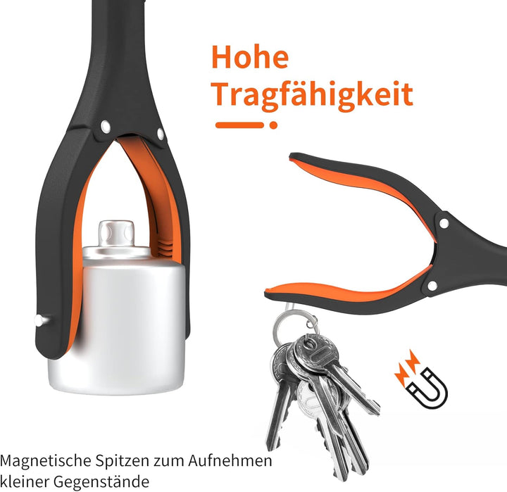 Jellas Faltbare Greifer, 0°- 180° abgewinkelter Arm, 360° drehbarer Kopf, 80cm Langer Greif-Werkzeug
