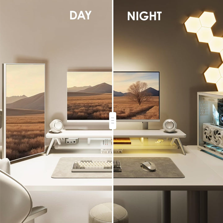 Fenge Monitorständer Riser mit Acrylablage und App-Steuerung LED Lights 108cm Grosser Computerstände