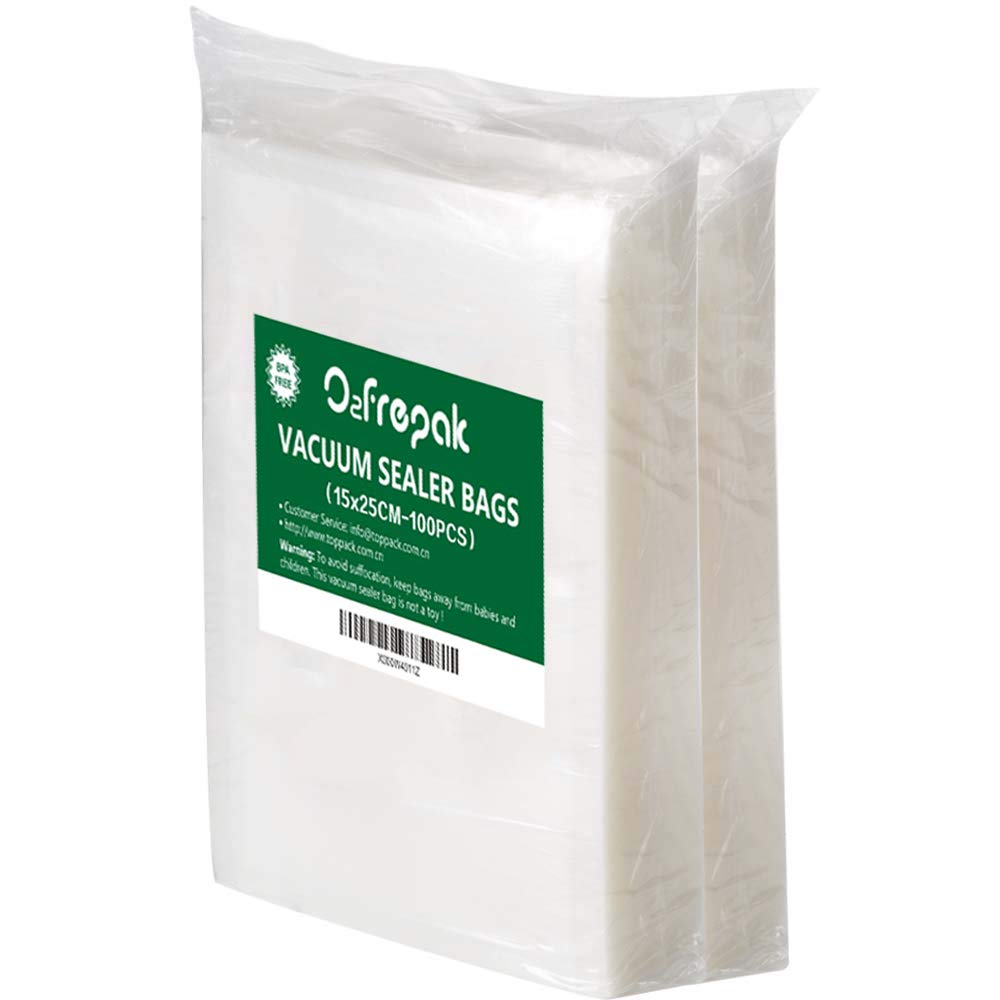 O2frepak 100 Beutel 15x25cm Vakuumier Beutel Vakuumbeutel für Lebensmittel,BPA-Frei Sous Vide Vakuum