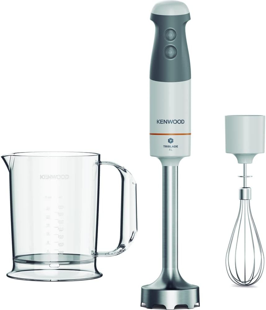 Kenwood HBM40.002WH Stabmixer inkl. Schneebesen & Messbecher, Turbofunktion, SureGrip Technologie, 8
