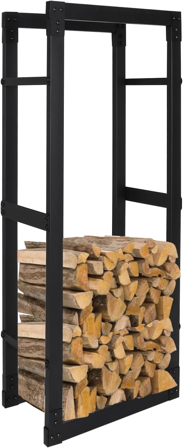 Kaminholzregal innen metall 40x25x100CM Brennholzregal für innen aussen, Kaminholzständer, Kaminholz