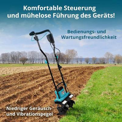 Könner & Söhnen KS 1000T E Elektro-Bodenhacke, Stake Metallfräsen, 36 cm Arbeitsbreite, bis 22 cm Ar