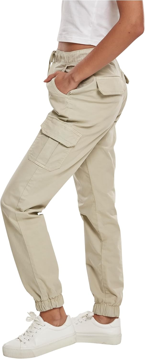 Urban Classics Damen Hose Ladies High Waist Cargo Jogging Pants, Cargo-Hose für Frauen mit hohem Bun