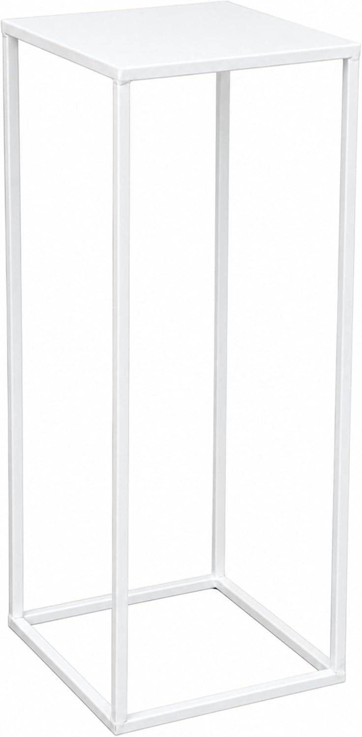 DanDiBo Blumenhocker Metall Weiss Eckig 50 - 70 cm Blumenständer Beistelltisch 96482 Blumensäule Mod