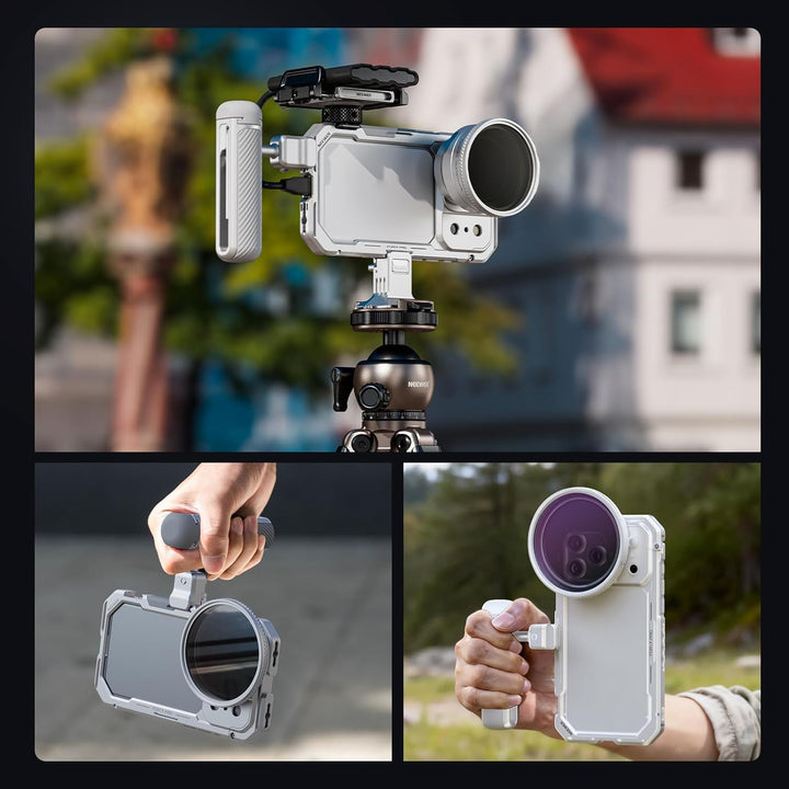 NEEWER 17 Pro Käfig Cage Video Rig Handy Stabilisator Set kompatibel mit iPhone 17 Pro mit 67mm Filt