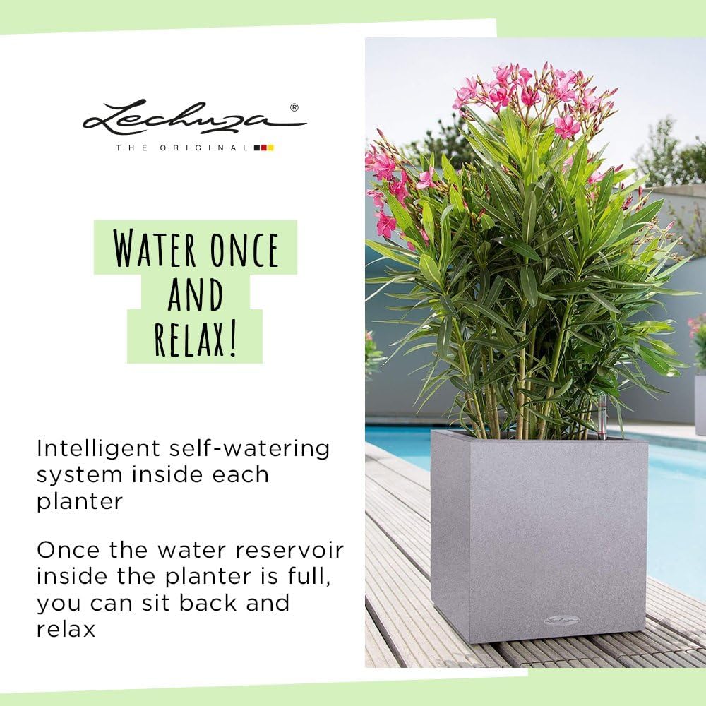 LECHUZA CUBE Glossy Triple scarlet rot highgloss 13672 40x14x13,5 cm Scarlet Rot Highgloss, 40x14x13