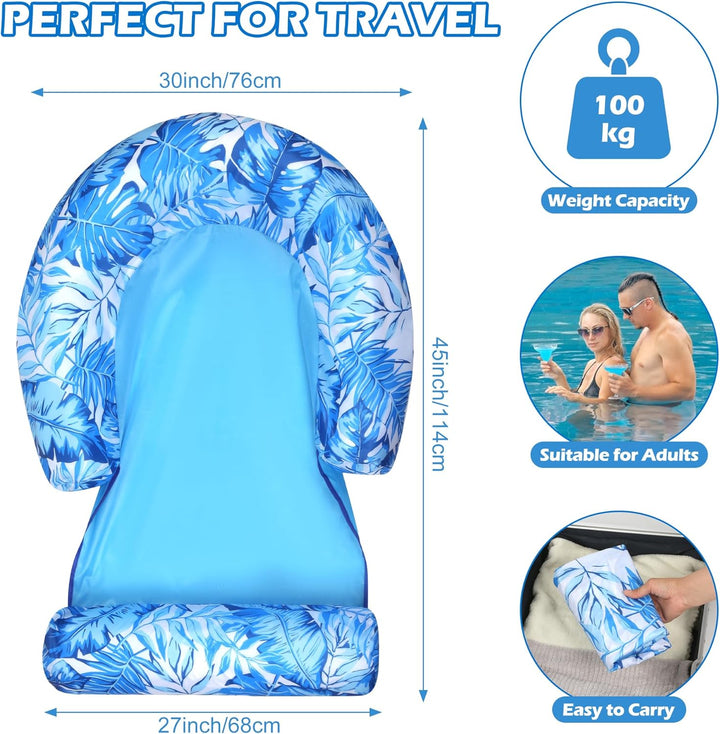 2er-Pack Aufblasbare Luftmatratze Pool-Sessel mit Beinablage – Vielseitige Luftmatratze für Pool & S