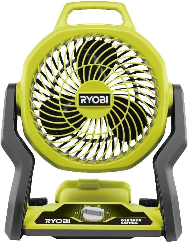 RYOBI 18 V ONE+ Akku-Ventilator RF18-1C20GZL (Kompakter und tragbarer Ventilator für den Innen- und