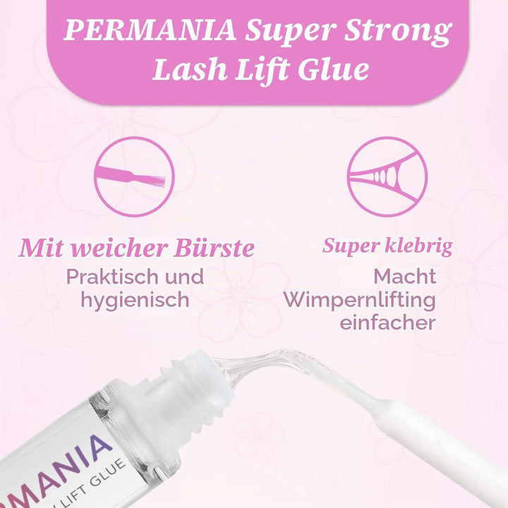PERMANIA Wimpernlifting Set, Korean Lash Lifting Set, Tuben Design | Pflegende Formel, 2-in-1-Wimper