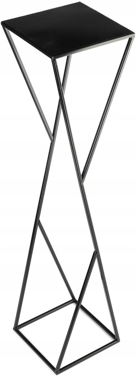 HowHomely Blumenständer Metall 100 x 24 cm - Solider und Minimalistischer Blumenhocker - Schwarz Pfl