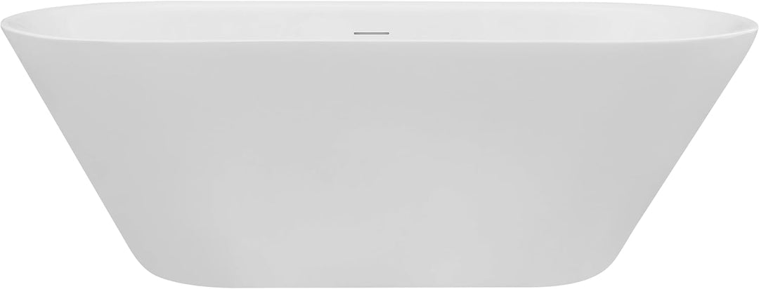 Schulte freistehende Badewanne 170 x 75 cm, hochwertiges Sanitär-Acryl Weiss, Komplettset inkl. Abla