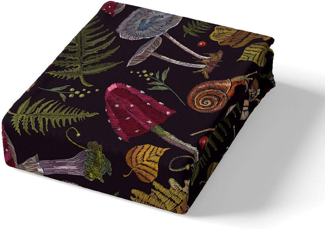 Wilder Pilz Bettwäsche-Set Gefallene Blätter der Burgunderpflanze Bettwäsche Set 135x200cm Stickschn