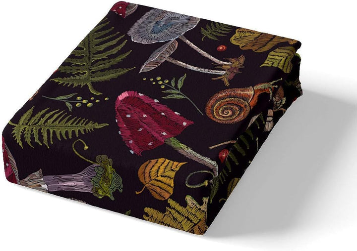 Wilder Pilz Bettwäsche-Set Gefallene Blätter der Burgunderpflanze Bettwäsche Set 135x200cm Stickschn