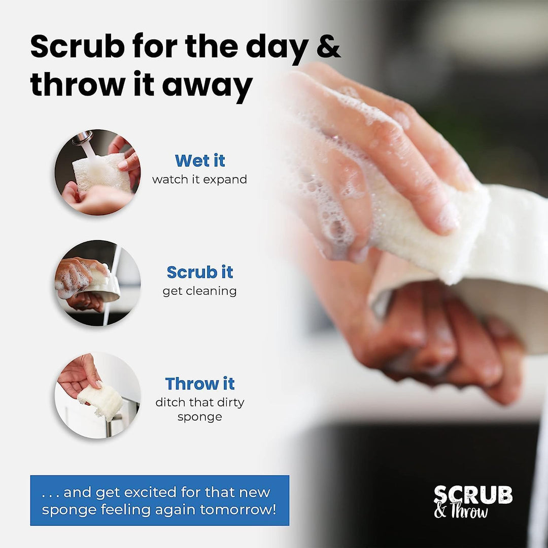 Scrub & Throw Natürliche Luffa-Schwämme, Mehrzweck-Geschirrschwämme, kratzfeste Küchenschwämme, (30