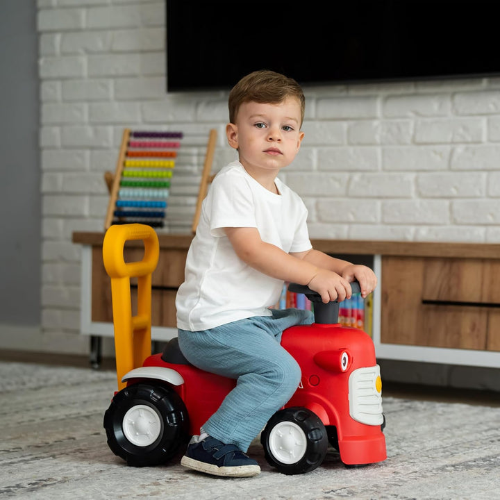 FALK - Vintage Traktor Valtra mit ergonomischer Stange zur Gehhilfe – ab 12 Monaten – 90% recycelter
