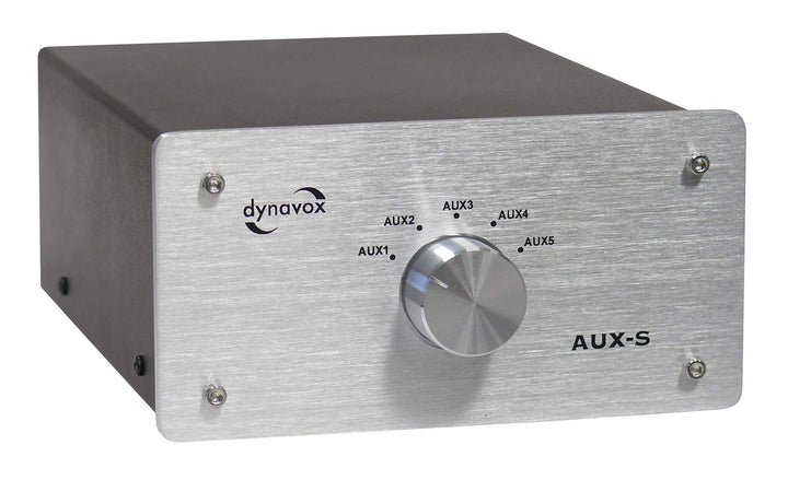 Dynavox AUX-S, Eingangs-Erweiterungs-Umschalter in Metallgehäuse mit 5 Cinch-Eingängen, für Stereo-