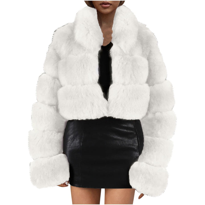 TRIGLICOLEUM Kunstpelz Mantel Damen Dickes Warme Winterjacke Kurz Kunstpelz Jacke Langärmlig Plüschj