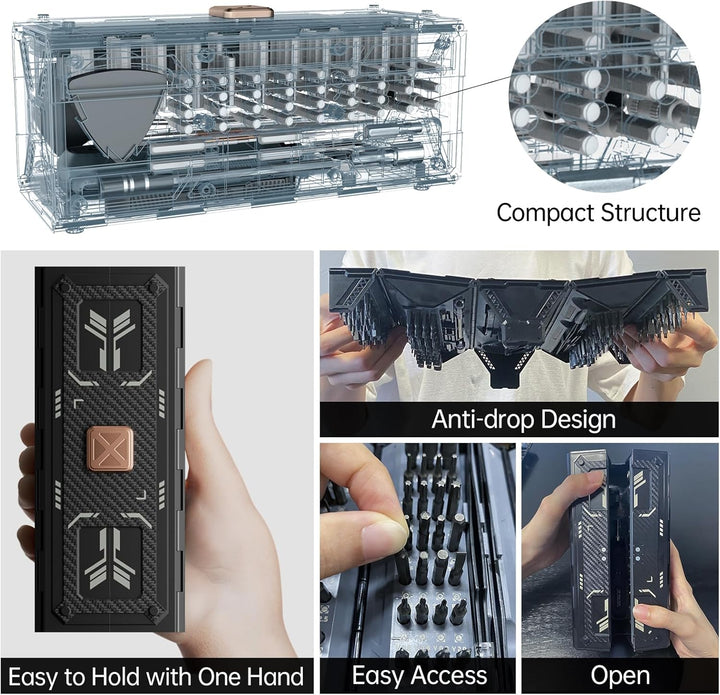 JAKEMY 180 in 1 Ratchet Screwdriver Set Precision Mechanic Repair Tool with Screw Extractor Set for