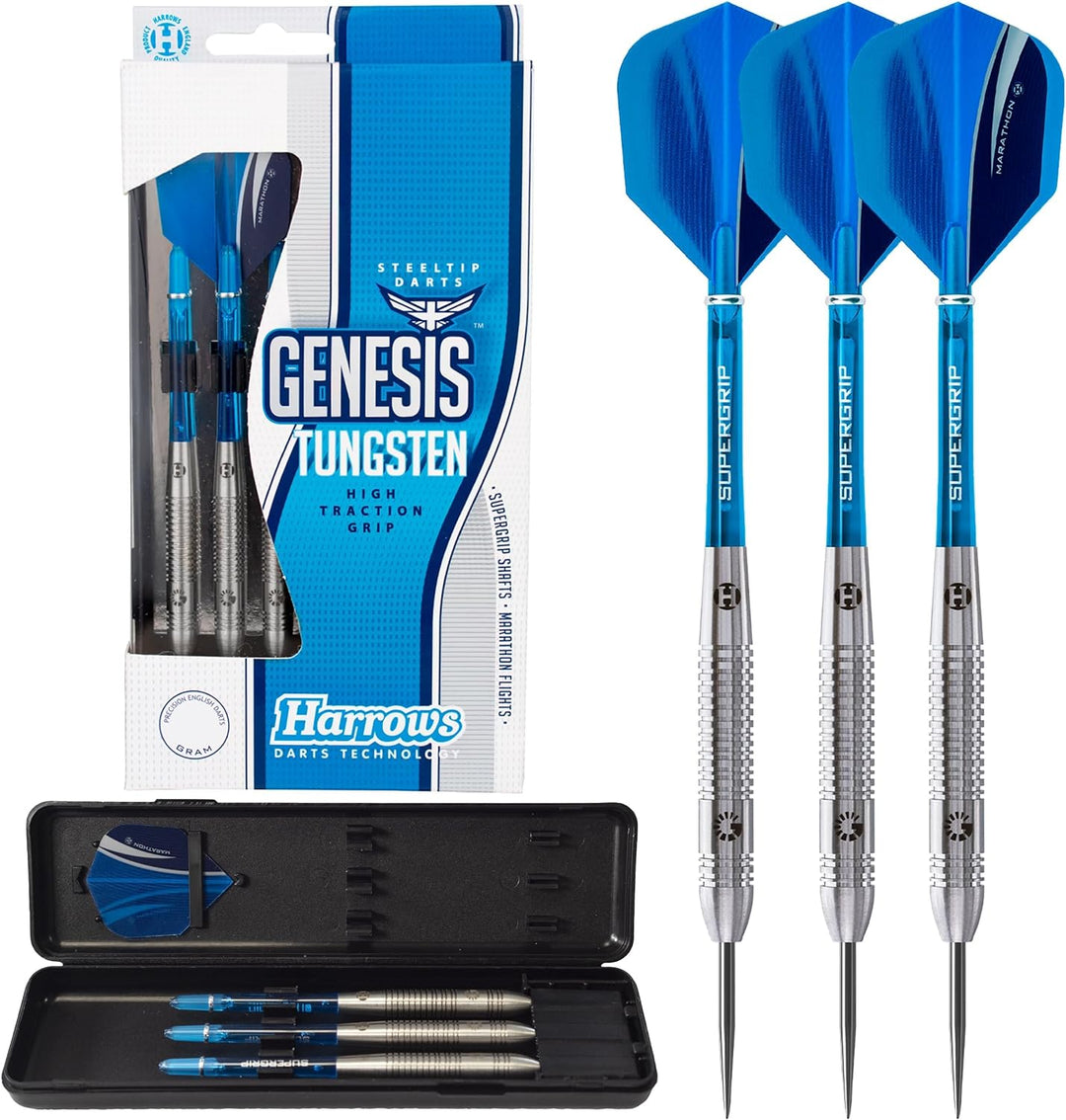 Harrows Genesis Dartpfeile aus Wolfram 22 g silber, 22 g silber