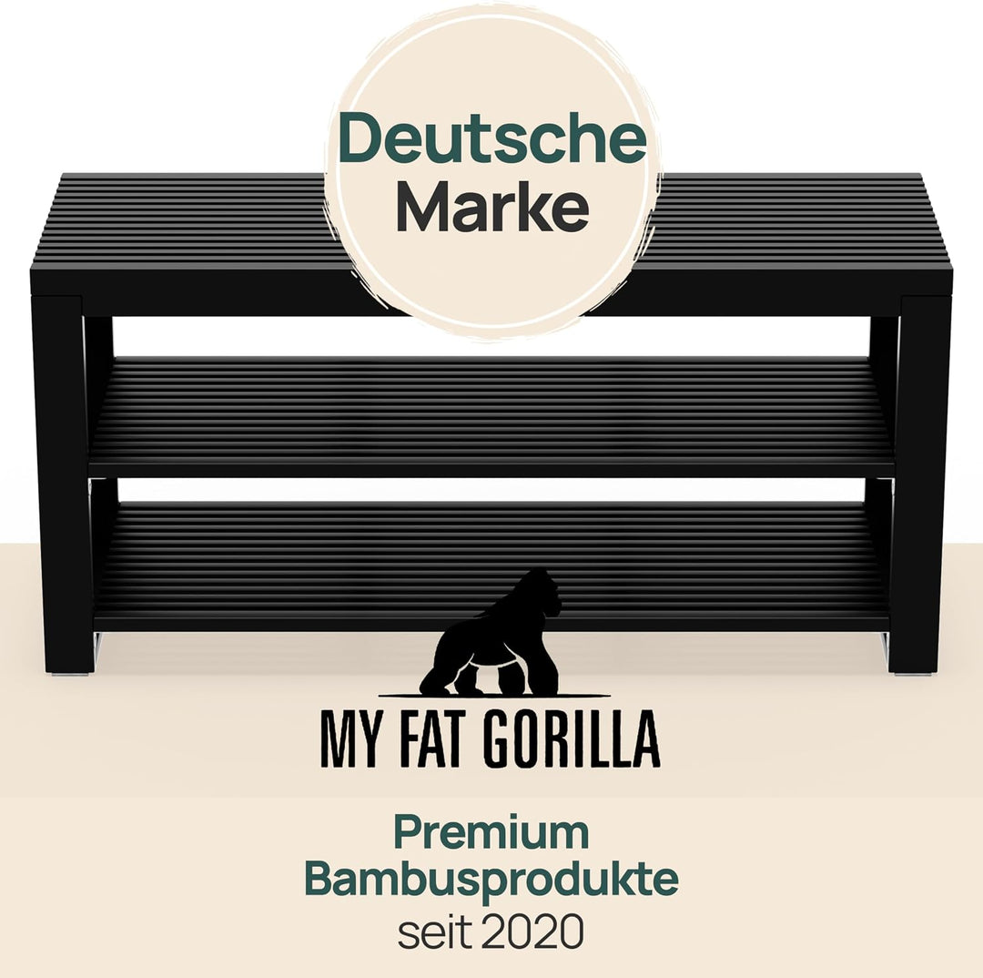 Bambus Schuhschrank - Schuhbank - Sitzbank mit Stauraum - Schuhregal Holz | BAM BOO BOX Schuhbank mi