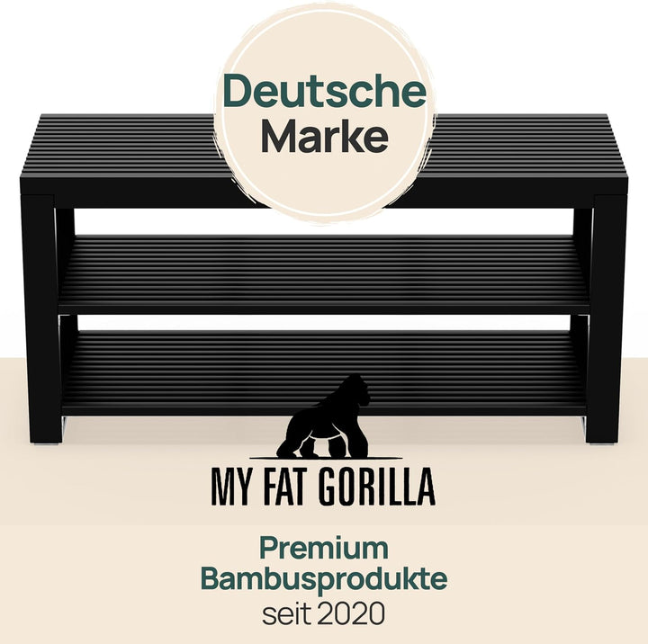 Bambus Schuhschrank - Schuhbank - Sitzbank mit Stauraum - Schuhregal Holz | BAM BOO BOX Schuhbank mi