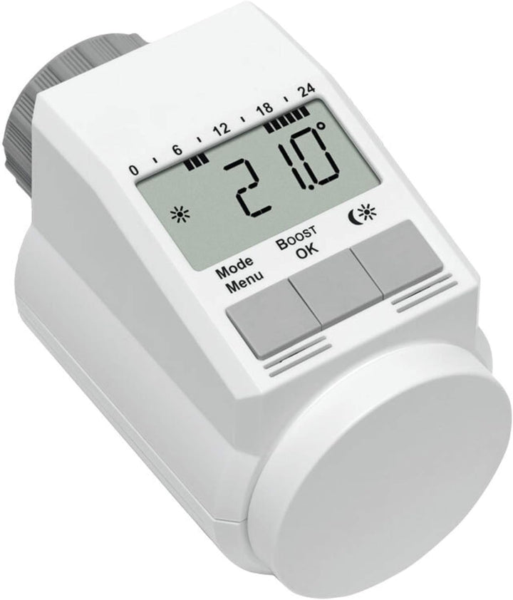 Eqiva 5er-Set Model L Elektronik-Heizkörper-Thermostat mit Boost-Funktion, Weiss, 5er-Set