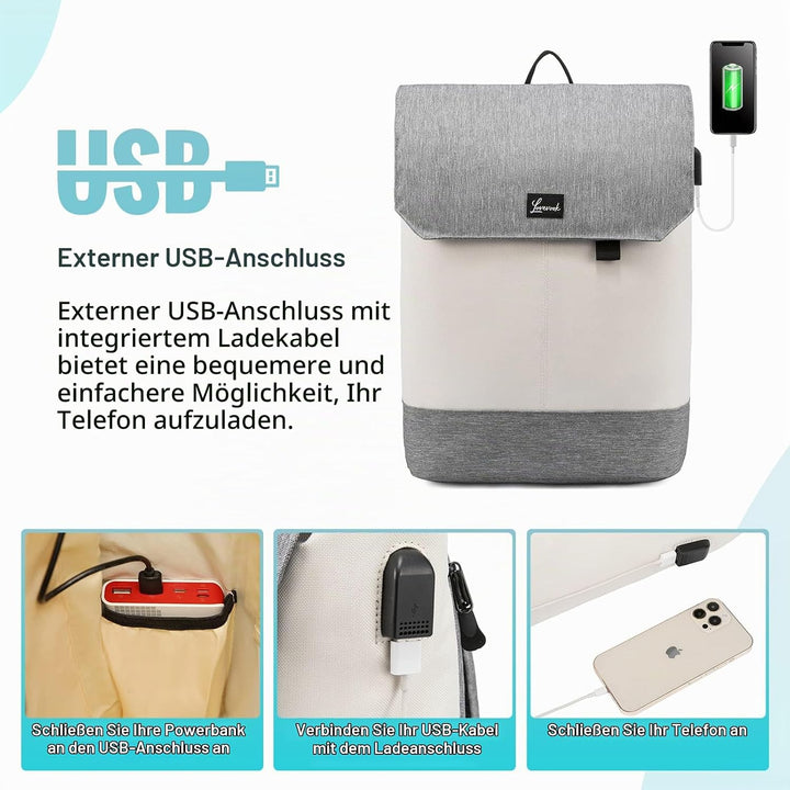 LOVEVOOK Backpack School Laptoptasche Arbeitstasche Damen Wasserdichter Notebook Rucksack mit Laptop