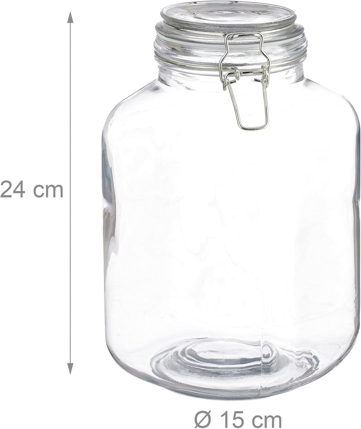 Relaxdays Einmachglas, 16er Set, 3 Liter, Einmachglas, Grosstopf, luftdicht, luftdicht, verschliessb