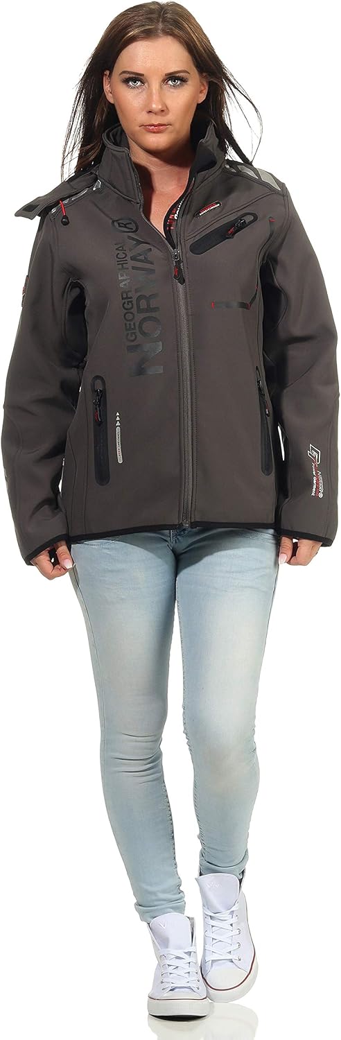 Geographical Norway Damen Jacke Softshell M Grau / Schwarz, M Grau / Schwarz