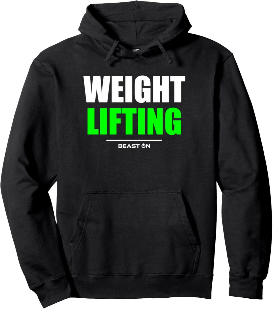 Gewichtheben, Fitnessstudio, Workout, Bodybuilding, grüner Aufdruck Pullover Hoodie