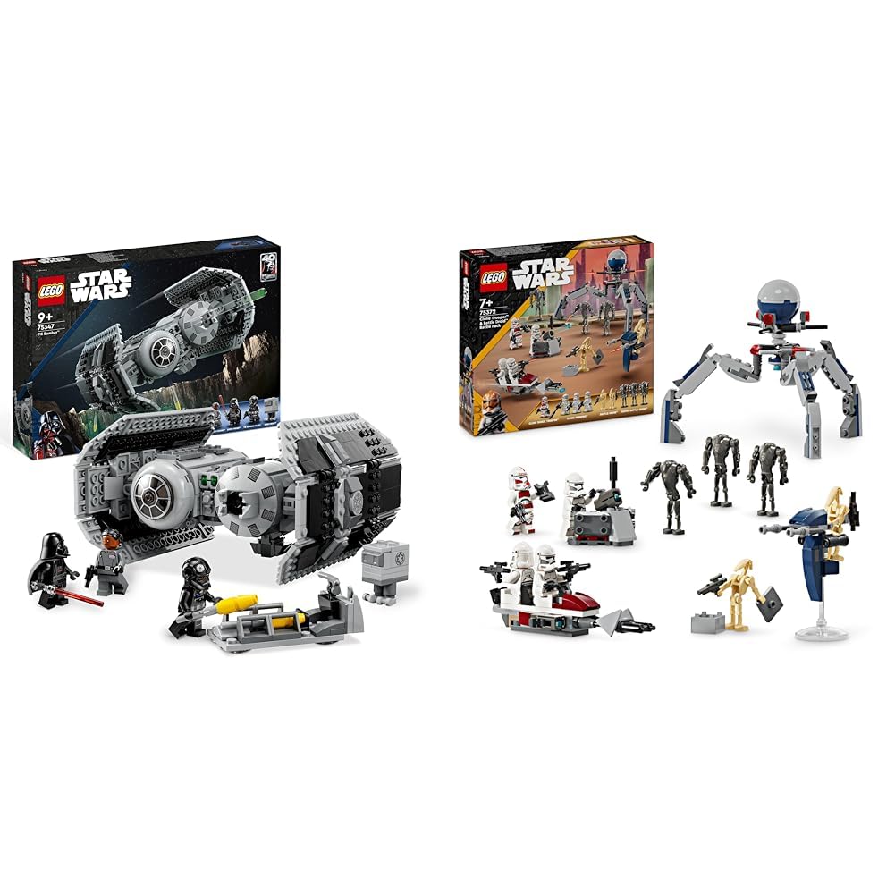 LEGO Star Wars TIE Bombe Modellbausatz mit Darth Vader Minifigur & Star Wars Clone Trooper & Battle