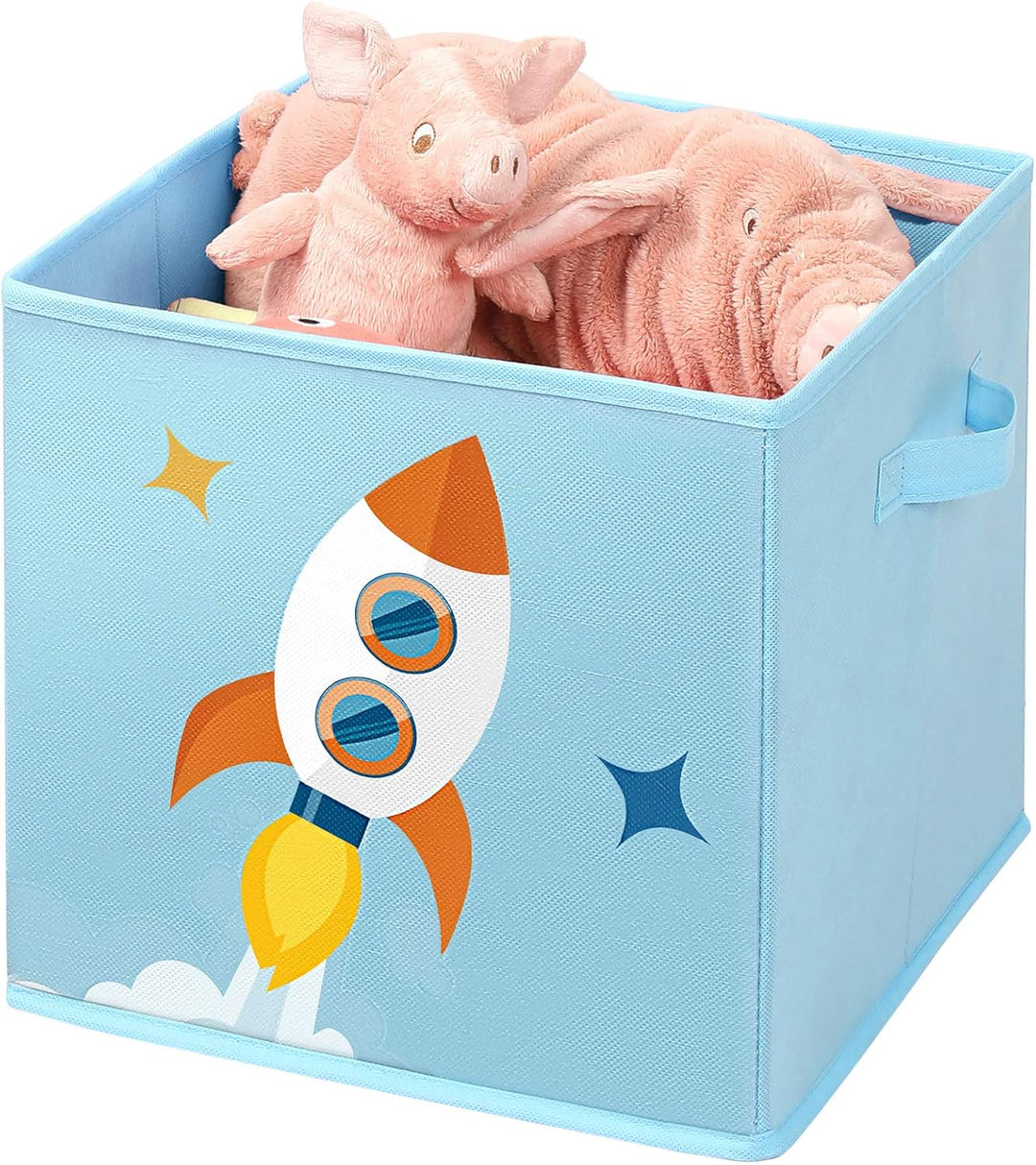 SONGMICS Aufbewahrungsbox, 3er Set, Spielzeug-Organizer, 30 x 30 x 30 cm, Faltbox, Stoffbox mit Grif