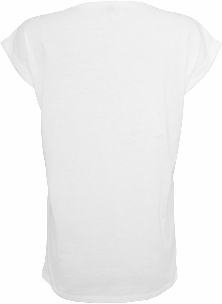 Shaped Tshirt Heute Wird getanzt lässiges Shirt mit Print schwarz & weiss Sommer Top Damen (402-B21-