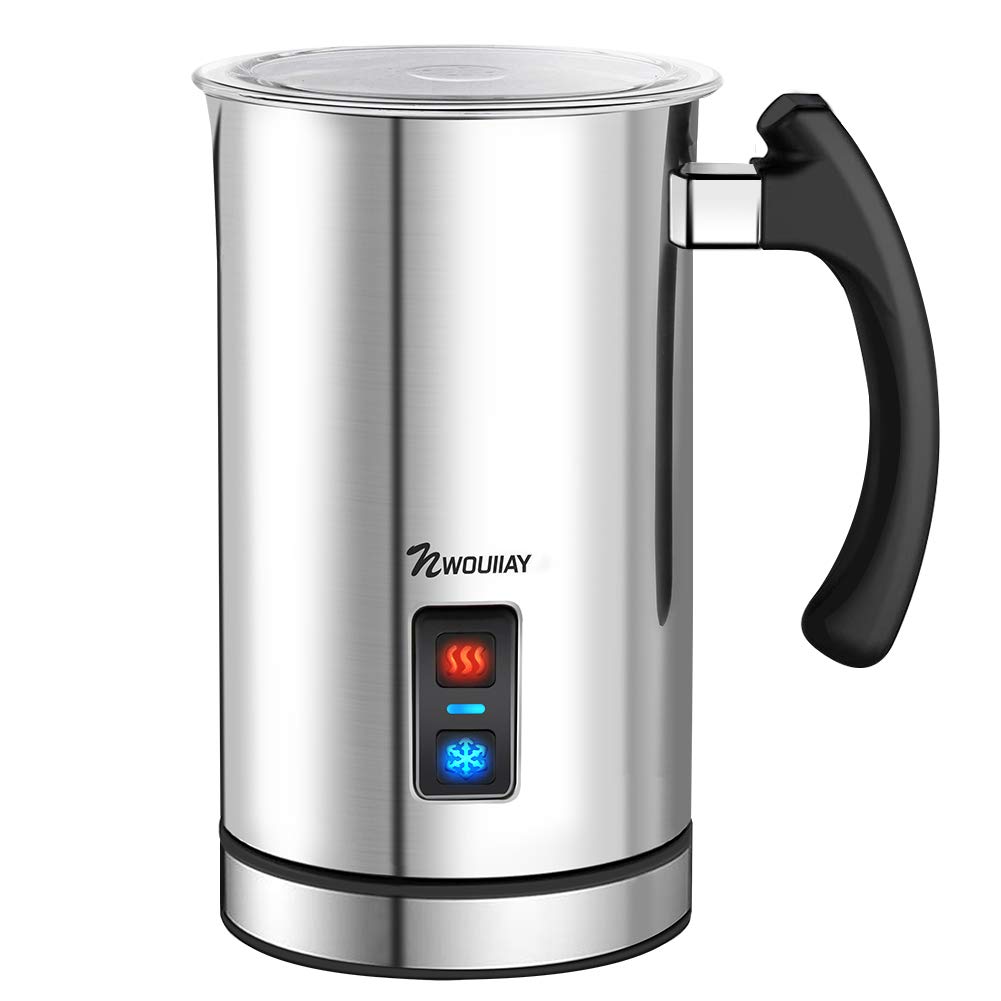 NWOUIIAY Milchaufschäumer Elektrisch 500W Edelstah Automatischer Milchschäumer 240ml Für heissen und