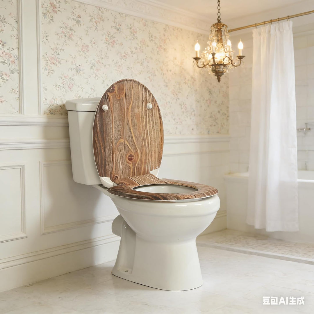 Duroplast-Toilettensitz, O-förmiger Toilettendeckel mit Soft-Close-Mechanismus, Edelstahlscharnier,
