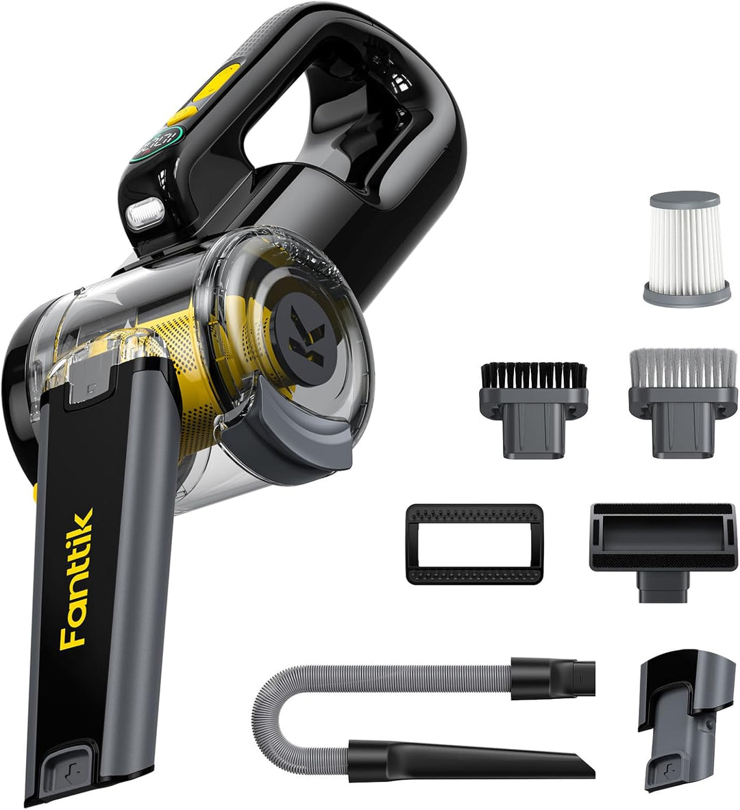 Fanttik Fold V10 Apex Pivot Kabelloser Auto Staubsauger | 17.000 Pa Saugkraft, Smartes LED-Display,